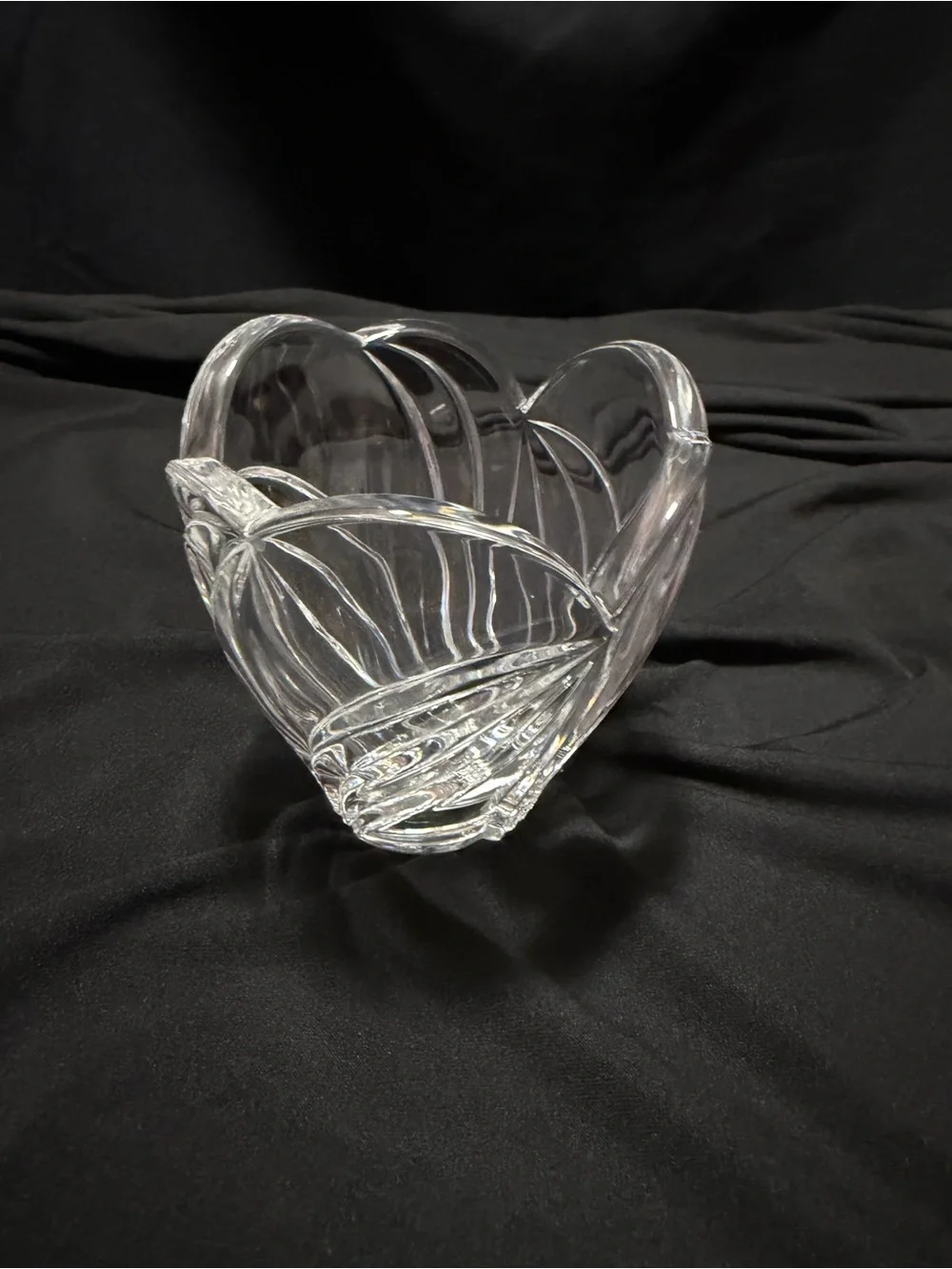 Clear Crystal Flower Petal Vase by